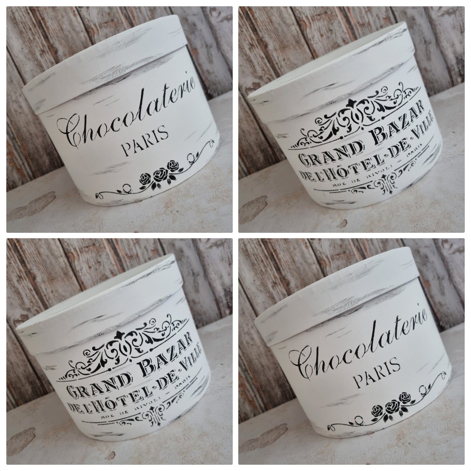 Stencilled Vintage Boxes